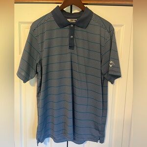 Men’s Callaway Golf Polo, XXL, Blue/White Stripe